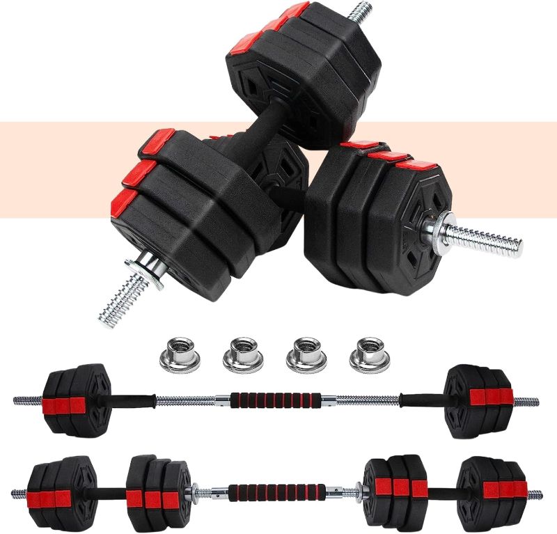 Photo 1 of ==it is incomplete===Yes4All Upgraded 44lbs/66lbs Pair Adjustable Weights Dumbbells Set, Free Weights Dumbbells Set with Connector, Cement Mixture