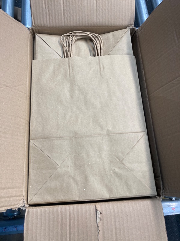 Photo 2 of 10x5x13 Kraft Paper Bags 100 Pcs Kraft Shopping Bags