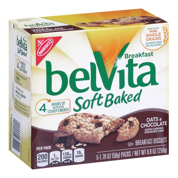 Photo 1 of BELVITA Soft Baked Breakfast Biscuits Oats & Chocolate, 5 Count, 6 Pack
