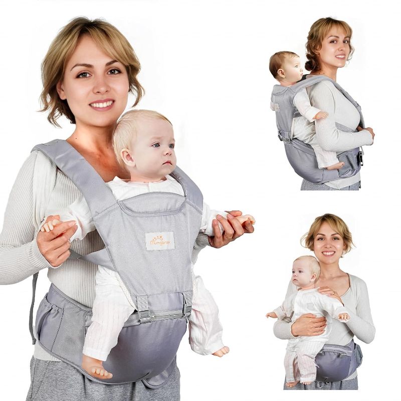 Photo 1 of Baby Carrier Newborn to Toddler, 6-in-1 Front and Back Baby Hip Carrier One Size Fits All Adjustable Toddler Carrier Hip Carrier for Baby with Hip Seat Adapt to Newborn, Infant & Toddler
