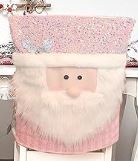 Photo 1 of 1 Christmas Chair Back Covers for Dining Room Cute Santa Chair Cover Party Chair Covers Snowman Reindeer Xmas Folding Chair Covers Christmas Decorations Pink