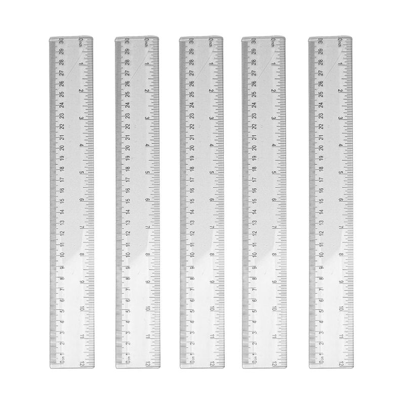 Photo 1 of 5 Pack Clear Rulers Plastic Ruler B