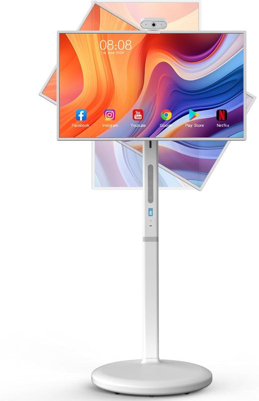 Photo 1 of  Armerboard Portable TV 32" 1080P Touch Screen Monitor on Wheels, Android OS 13 Built-in Battery 8H Video Play Time, Full Swivel Rotation Rolling Tablet for Kitchen, Bedroom, Outdoors
