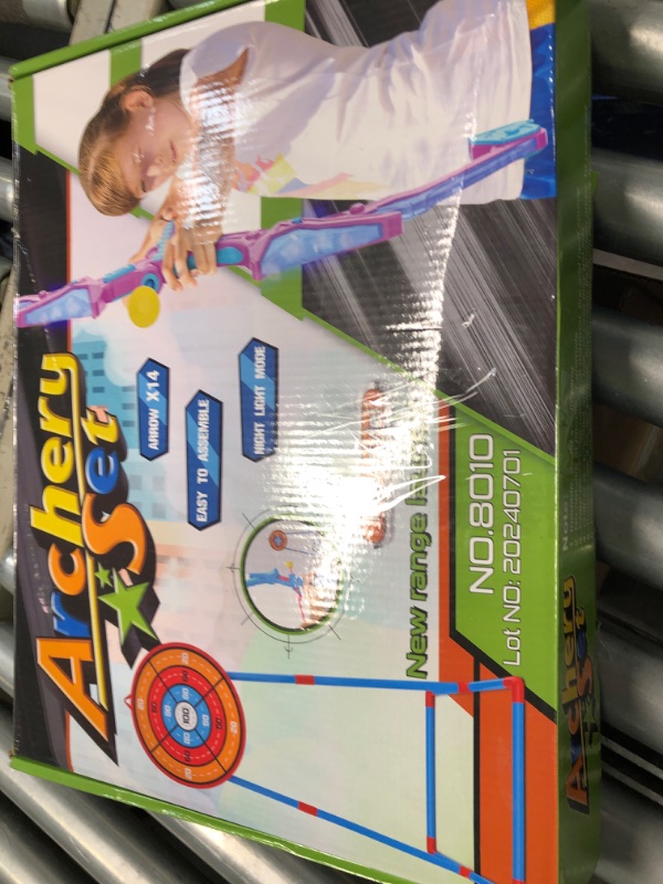 Photo 1 of 2 Pack of Kids Bow and Arrow Set, Light Up Archery Toy Set with 14 Suction Cup Arrows & Standing Target, Perfect Kids Indoor and Outdoor Toys Birthday Gifts Ideas for 4 5 6 7 8 9 10 Year Boys Girls