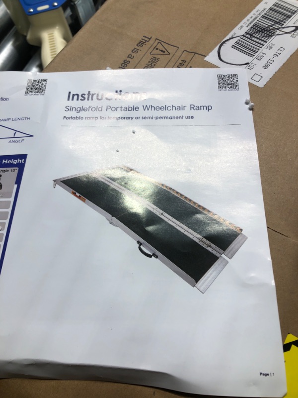 Photo 1 of TaiH Leo Wheelchair Ramp 8FT, Portable Ramps for Wheelchairs for Home, 800LBS Capacity Folding Non-Slip Aluminum Handicap Ramp, Wheel Chair Ramp for Home Steps, Stairs, Doorways, Car, Curbs