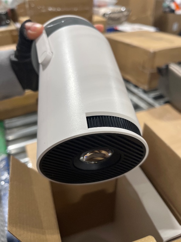 Photo 1 of Magcubic Mini Projector HY300 Auto Keystone Correction Portable Projector, 4K/ 200 ANSI Smart Projector with 2.4/5G WiFi, BT 5.0, 130 Inch Screen, 180 Degree Flip, Round Design, Home Video Projector