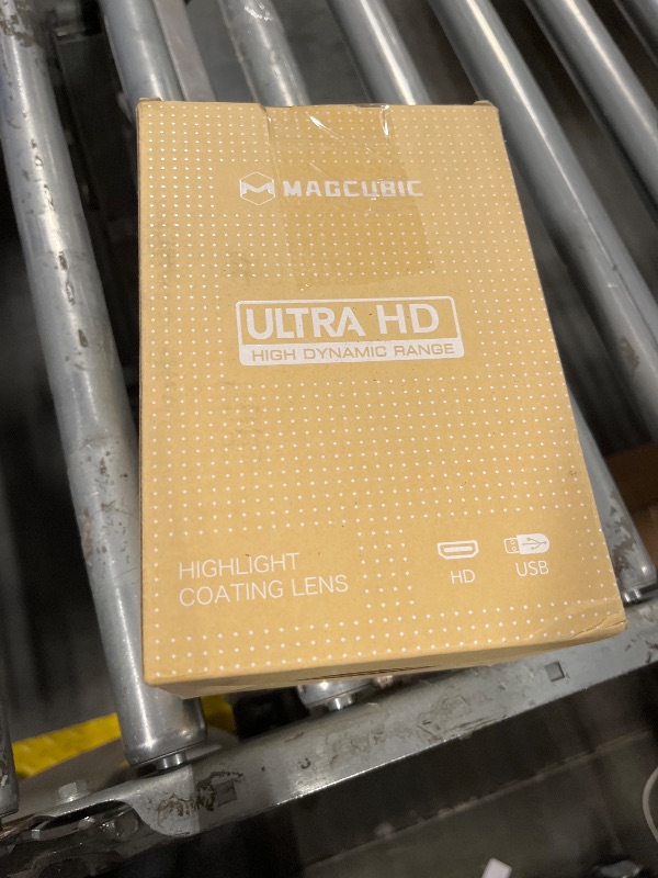 Photo 1 of Magcubic Mini Projector HY300 Auto Keystone Correction Portable Projector, 4K/ 200 ANSI Smart Projector with 2.4/5G WiFi, BT 5.0, 130 Inch Screen, 180 Degree Flip, Round Design, Home Video Projector