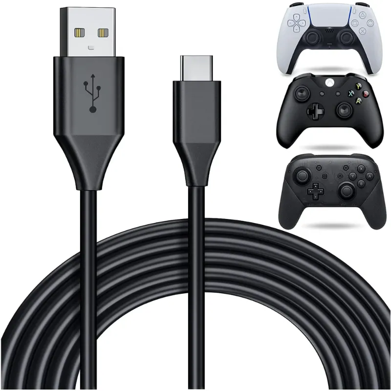 Photo 1 of  9.8 FT Fast Plug Charging Cord, for PS5 Controller, Black