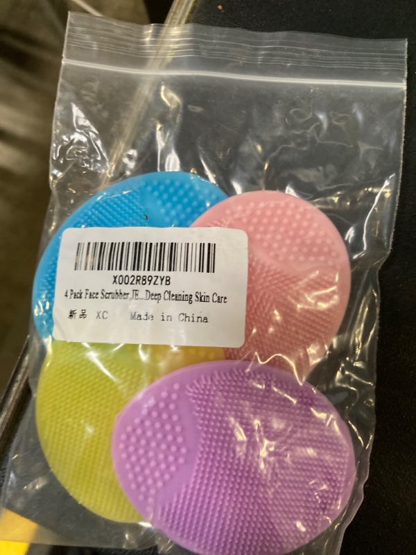 Photo 1 of 4 Pack Face Scrubber,JEXCULL Soft Silicone Facial Cleansing Brush Face Exfoliator Blackhead Acne Pore Pad Cradle Cap Face Wash Brush for Deep Cleaning Skin Care