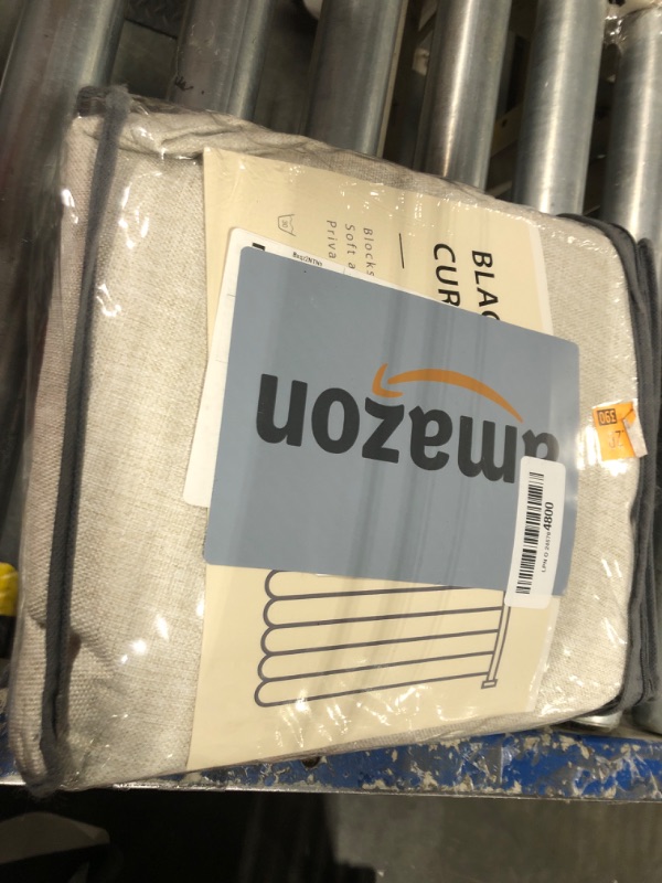 Photo 2 of 100% Blackout Shield Linen Blackout Curtains for Bedroom 96 Inches Long, Back Tab/Rod Pocket Living Room Drapes, Thermal Insulated Blackout Curtains 2 Panels Set, 50" W x 96" L, NaturalLinen