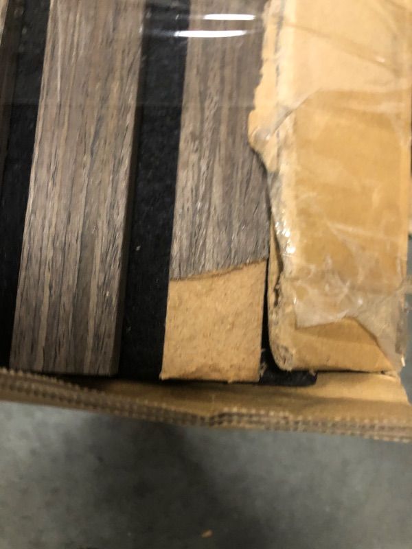 Photo 2 of ***SOME ENDS ARE DAMAGED***Tönnen Luxury Wood Slat Panels. 14sf of Premium Acoustic Wood Panels for Walls. Wood slat wall panel for interior decor. Acoustic Wood Slat Panel. Soundproof wall panels (German Wood)