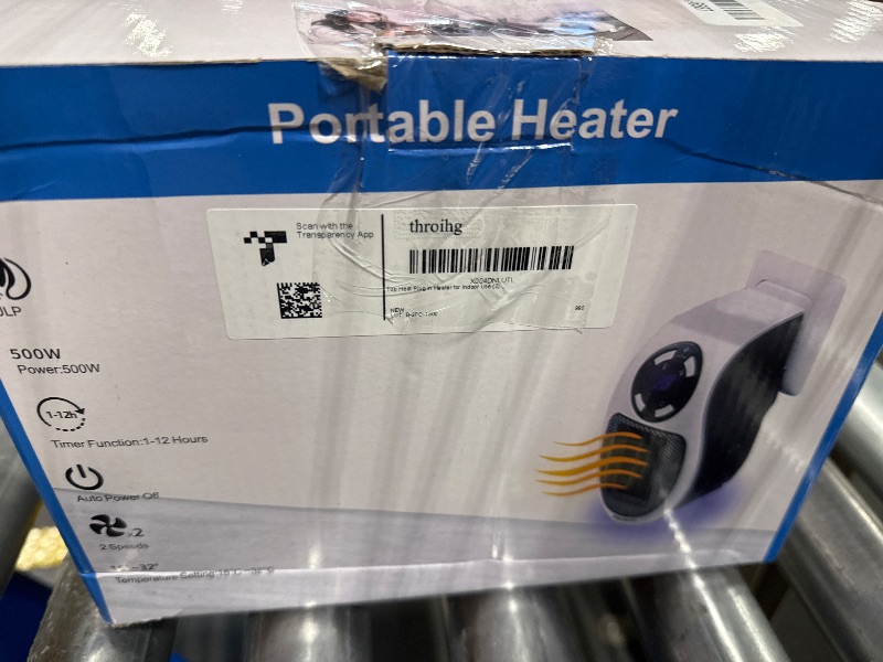 Photo 2 of ***used***ONLY ONE***Ecowarm Plug in Heater - 2025 Upgraded 500W Ultra Air Heater with Thermal Protection, Cyber Heater with LED & Timer, Portable Plug in Space Heater Wall Outlet for Bedroom Bathroom - 2 Pieces