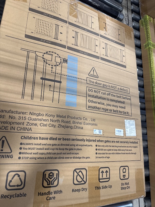 Photo 2 of ***USED***Cumbor 36" Extra Tall Baby Gate for Dogs and Kids with Wide 2-Way Door, 29.7"- 46" Width, and Auto Close Personal Safety for Babies and Pets, Fits Doorways, Stairs, and Entryways, White