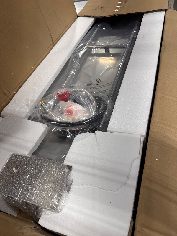 Photo 1 of Onlyfire 48 x 14 Inch Drop-in Fire Pit Pan Kit, Rectangular Stainless Steel Propane Gas Firepit Pan Kit with H Burner, Spark Ignition and Propane Hose Kit for Indoor or Outdoor DIY Fire Pit Fireplace