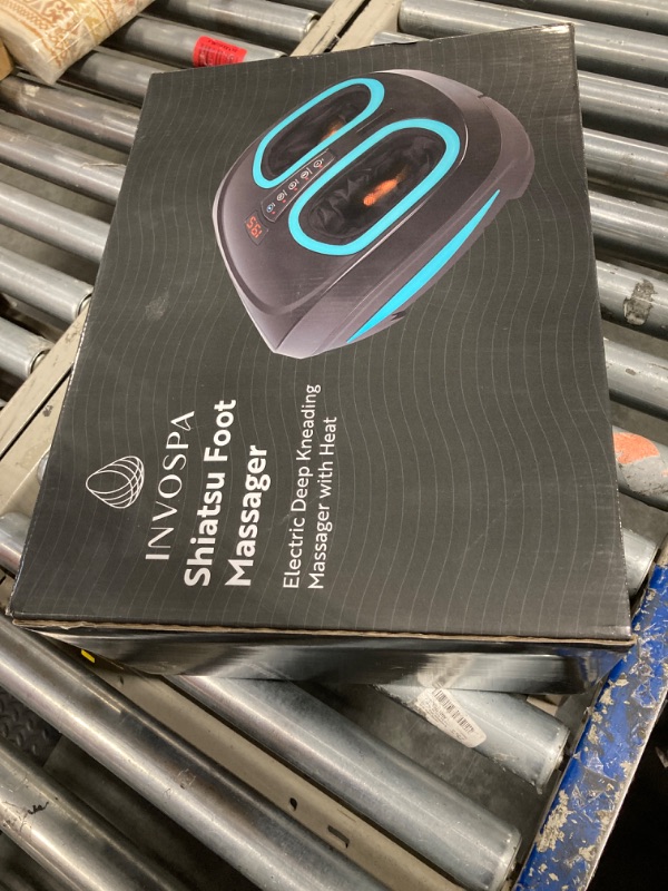 View 2 of InvoSpa Shiatsu Foot Massager Machine with Heat - Electric Deep Kneading Heated Foot Massage - Spa Feet Massager for Neuropathy and Plantar Fasciitis