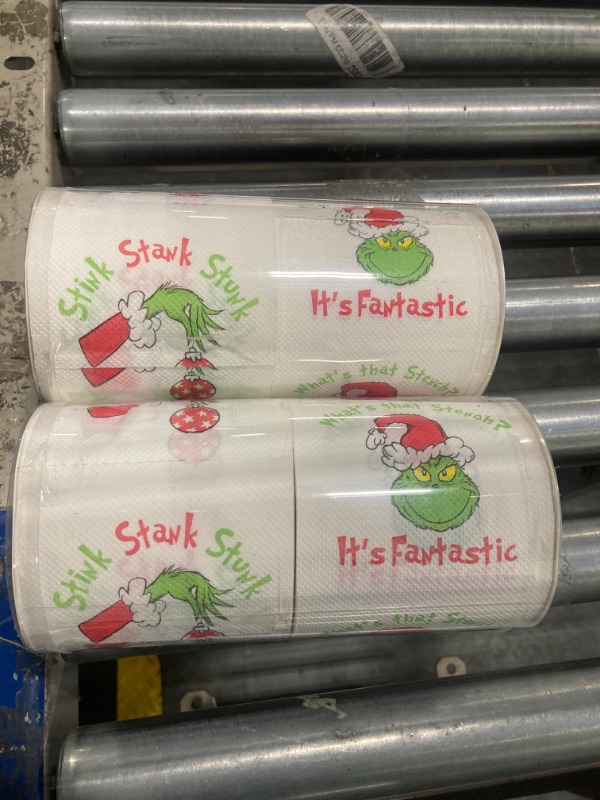 Photo 2 of ***2 PACK OF 2 EACH*** Funny Christmas Toilet Paper, 4 Rolls Holiday Bathroom Toilet Papers, Christmas Bathroom Decorations, White Elephant Gag Gift for Christmas Stocking Stuffers Party Supplies - Stink Stank Stunk