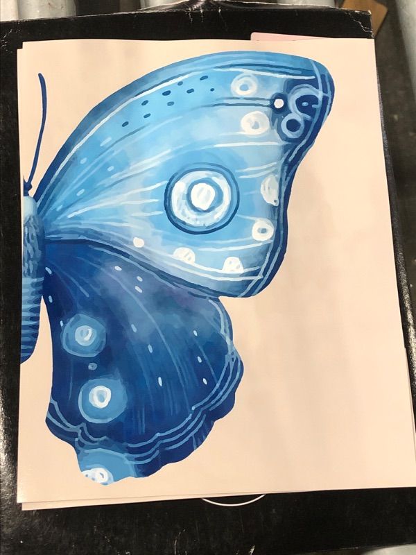 Photo 3 of ***USED***Poster Master 2-Piece Blue Butterfly Poster - Retro Insect Print - Moth Art - Modern Art - Preppy Art - Trendy Art - Chic Boho Art - Aesthetic Nursery or Living Room Decor - 8x10 UNFRAMED Wall Art