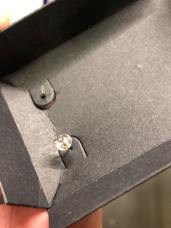 Photo 3 of ***missing 1 of the back stud***Amazon Essentials Certified 14k White Gold Diamond with Screw Back and Post Stud Earrings (0.33 cttw, J-K Color, I1-I2 Clarity) (previously Amazon Collection)