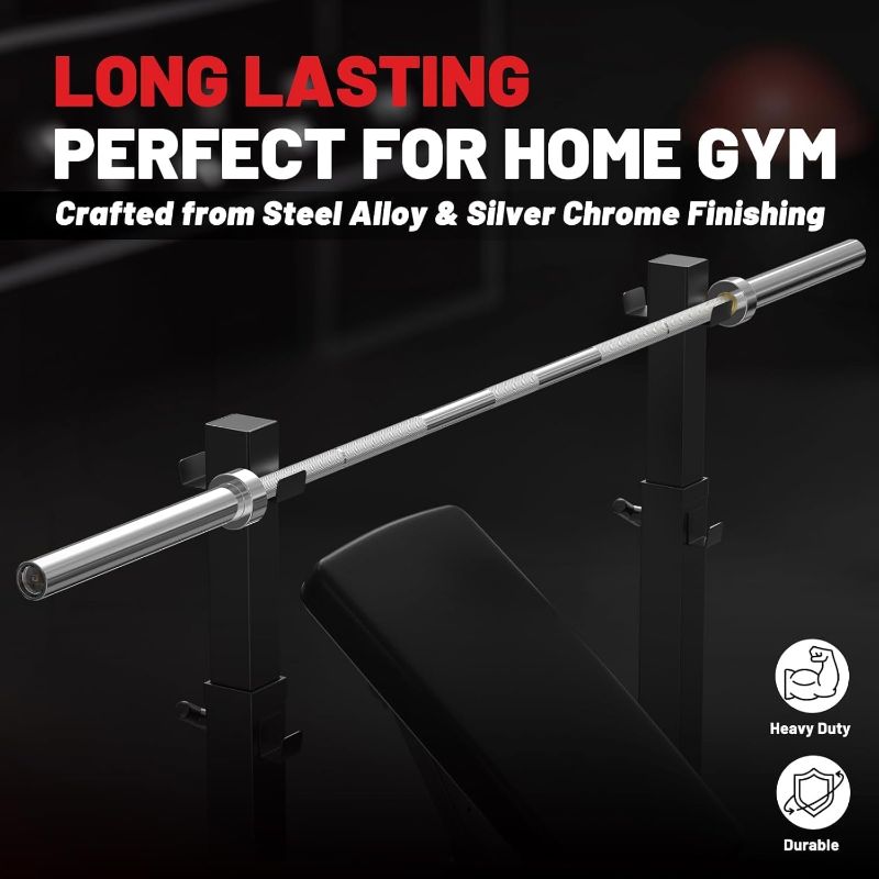 Photo 1 of  6.6ft/7ft Weight Bar Solid Chrome/Solid