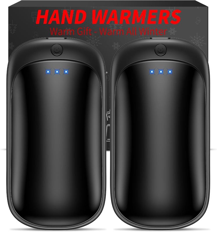 Photo 1 of 2 Pack Hand Warmers Rechargeable, Portable Electric Hand Warmers Reusable, USB 2 in 1 Handwarmers, Outdoor/Indoor/Warm Gifts for Men Women Kids
