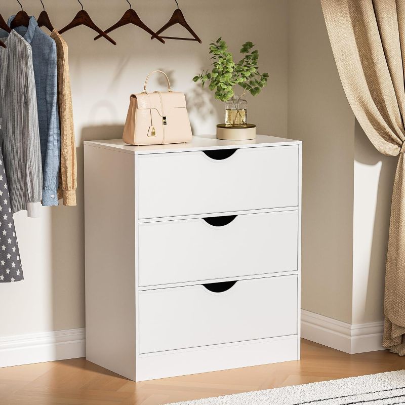 Photo 1 of 3 Drawers Dresser for Bedroom,\ PU Drawer