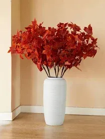 Photo 1 of ***USED***MISSPIN Thanksgiving Decorations 6 PCS Fall Decor Artificial Silk Maple Leaves Branches Set 35.43 Inch Fall Stems Faux Maple Leaves for Wedding Bouquet Table Centerpieces