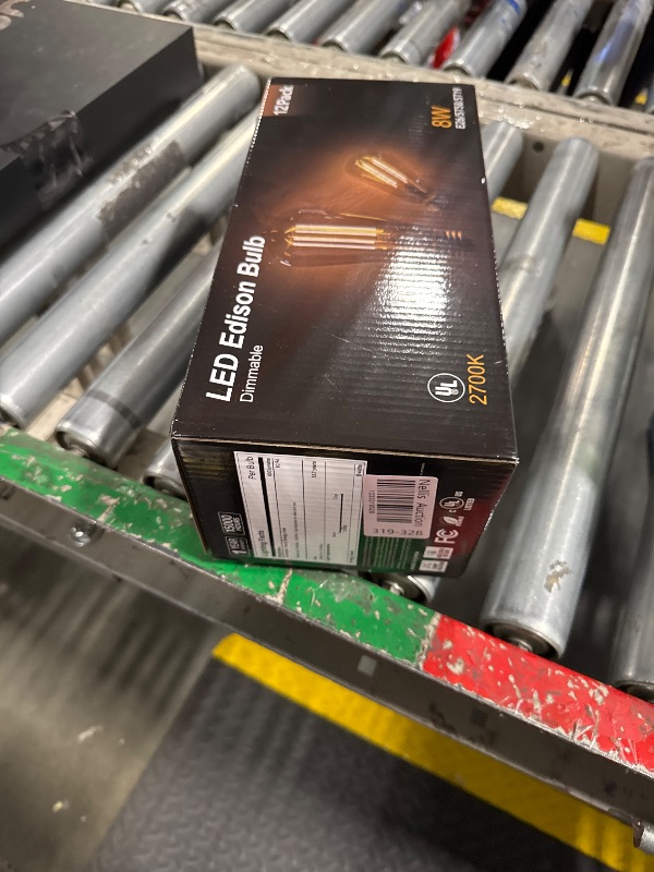 Photo 1 of TJOY 12 Pack Vintage 8W ST58 LED Edison Light Bulbs 60W Equivalent, 800Lumens, 2700K Warm White, Dimmable, E26 Base LED Filament Bulbs, CRI80+, Antique Glass Style for Home, Bedroom, Office, Farmhouse