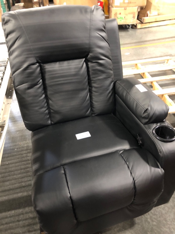 Photo 2 of **MISSING ARM AS SEEN IN PICTURE**COMHOMA Recliner Chair, Swivel Rocker Recliners, Massage and Heat Reclining Chair, Reclining Sofa with Side Pockets, Cup Holders for Living Room, Bedroom (Black)