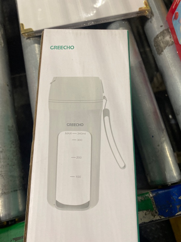 Photo 1 of ***USED***GREECHO Portable Blender, One-handed Drinking Mini Blender for Shakes and Smoothies, 12 oz Personal Blenderwith Rechargeable USB, Made with BPA-Free Material Portable Juicer, Matte Blue