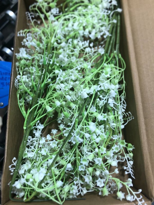 Photo 3 of ***USED***alyptus Artificial Flowers Lily of The Valley Bulbs Stems White Fake Babys Breath 8 Bundles for Vase Filler Wedding Table Centerpieces Indoor Decor(8, White Artifical Babys Breath)