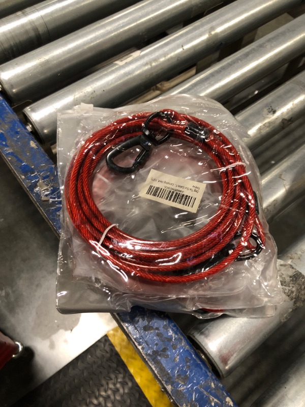 Photo 2 of *** 3 PACK *** Dog Tie Out Cable for Dogs, Dog Runner Cable Outside Up to 125/250lbs,10/15/20/30FT Long Dog Leashe&Chains for Yard Outdoor and Camping (Red, 15FT)