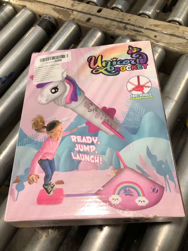 Photo 2 of ***USED****beefunni Unicorn Rocket Launcher for Kids, 4 Unicorn Outdoor Toys for Girls, Christmas Birthday Unicorn Gifts for Girls Ages 2 3 4 5 6 7 8 Years Old, Fun Unicorn Toys for Kids Ages 2-4-6 Years Old