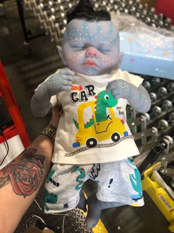 Photo 1 of ***USED***HEAD DAMAGED***BabeNook 20 inch Cuddly Lifelike Reborn Baby Dolls Avatar Loulou Realistic Asleep Newborn Babies Soft Cloth Body Closed Eyes