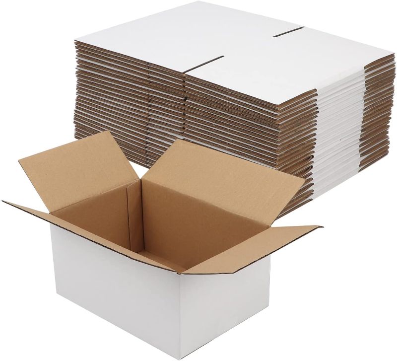 Photo 1 of 
Hoikwo 10x7x5 Inches Small White Shipping Boxes Set of 25, Sturdy Cardboard Boxes for Small Business for Packaging Mailing