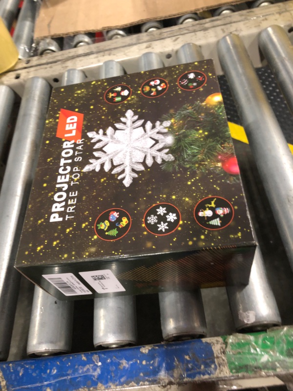 Photo 1 of Patiobay Christmas Tree Topper Lighted with 6 Projected Patterns, Christmas Star Tree Topper Built-in LED Rotating Lights, 3D Glitter Projector for Party Holiday Xmas Decorations Gifts (Snowflake)