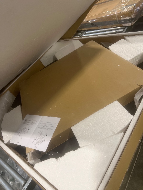 Photo 1 of Finch Alfred Round Solid Wood Rustic Dining Table for Farmhouse Kitchen Room Decor, Wooden Trestle Pedestal Base, 46.5" Wide Circular Tabletop, Distressed Beige, 47 in x 47 in x 29.2 in