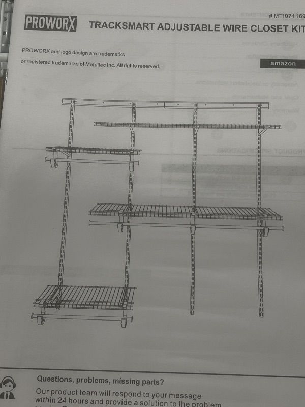 Photo 4 of ** SAME BRAND, similar to image not  exact**
PROWORX 4-6 Ft Closet Organizer System, Adjustable Metal Wire White Closet System, Expandable Walk in Closet Organizers and Storage System, Closet Shelves with Hanging Rods