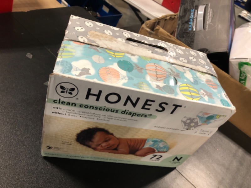 Photo 2 of (19 OUT OF 72) The Honest Company Clean Conscious Diapers | Plant-Based, Sustainable | Above It All + Pandas | Club Box, Size Newborn, (19 OUT OF 72) Count