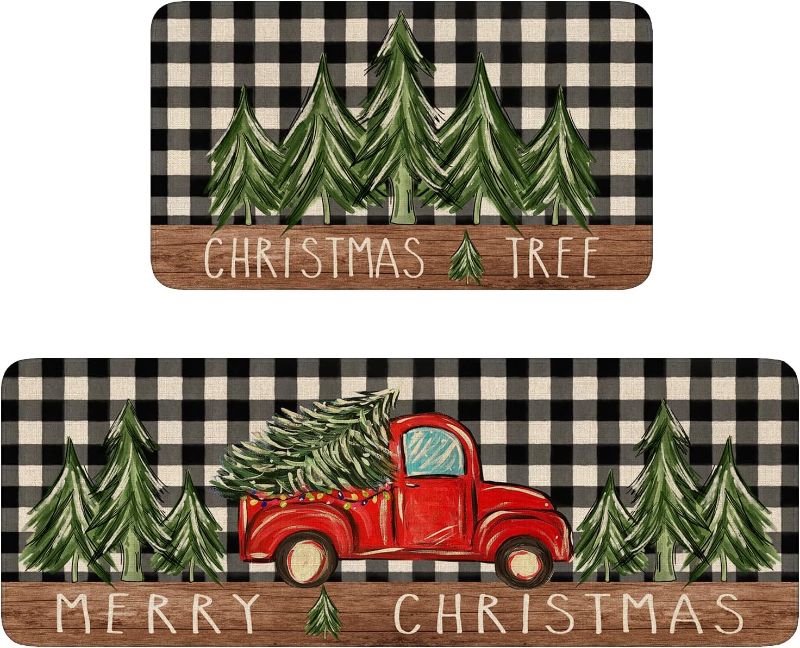 Photo 1 of 
Christmas Kitchen Rugs Set of 2,Red Truck Christmas Tree Kitchen Mat for Floor,Winter Holiday Non-Slip Washable Kitchen Sink Mats Kitchen Decor...