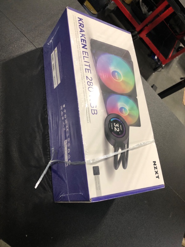 Photo 1 of **NEW FACTORY SEALED** NZXT Kraken Elite 280 RGB - RL-KR28E-B1 - 280mm AIO CPU Liquid Cooler - Customizable 2.36" LCD Display for Images, Performance Metrics - High-Performance Pump - 2 x F140 RGB Core Fans - Black