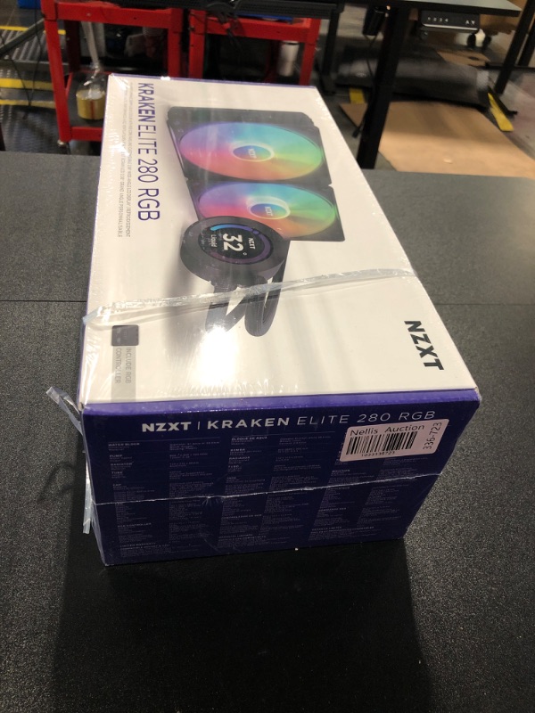 Photo 1 of **NEW FACTORY SEALED** NZXT Kraken Elite 280 RGB - RL-KR28E-B1 - 280mm AIO CPU Liquid Cooler - Customizable 2.36" LCD Display for Images, Performance Metrics - High-Performance Pump - 2 x F140 RGB Core Fans - Black