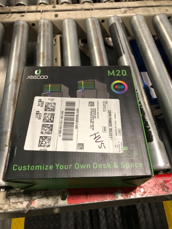 Photo 1 of Jeecoo M20 Bluetooth Computer Speakers for PC Desktop Monitor, Gaming PC Sound Bar - Wired USB-Powered, Superb Stereo Sound, with LED Lighting - Combine/Separate to Customize Your Desk