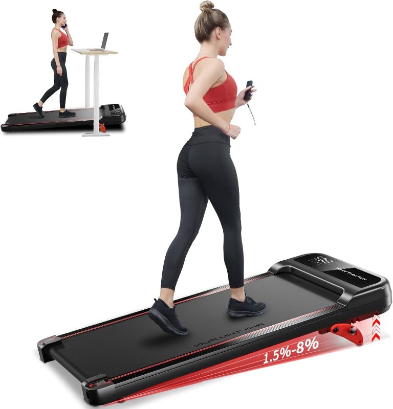 Photo 1 of Acezoe Walking Pad Under Desk Treadmill with Incline, 2 in 1 Foldable Treadmills for Home Small Office, 300 lbs Capacity, Portable Compact Walking Treadmill with Remote Control, LED Display and Apps