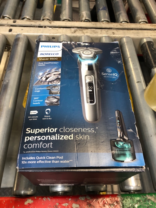 Photo 1 of Philips Norelco 9500 Rechargeable Wet & Dry Electric Shaver with Quick Clean, Travel Case, Pop up Trimmer, S9985/84