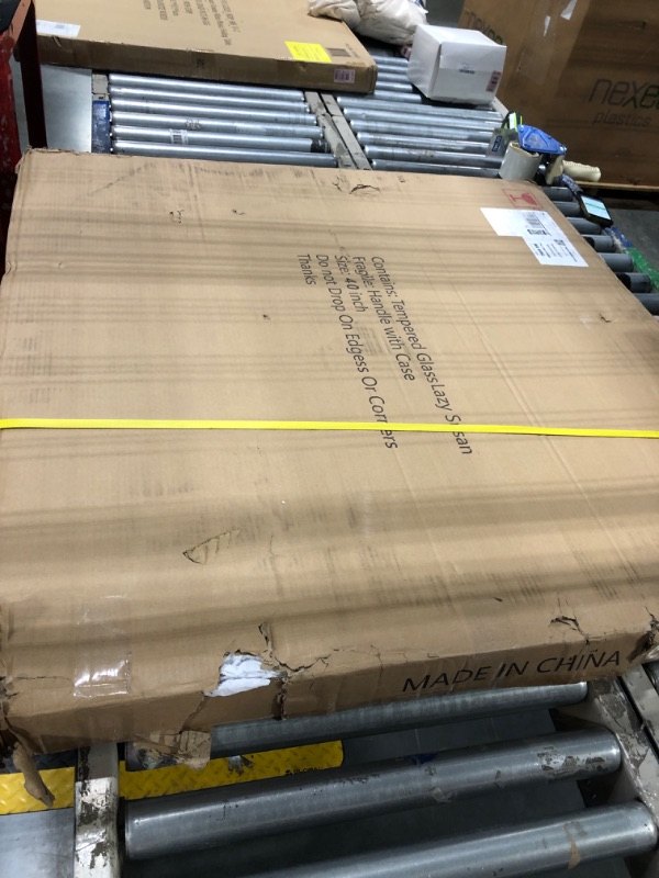 Photo 1 of 40" Tempered Glass Lazy Susan Turntable Dining Table Large Tabletop Rotating Tray Clear Serving Plate (40inch)