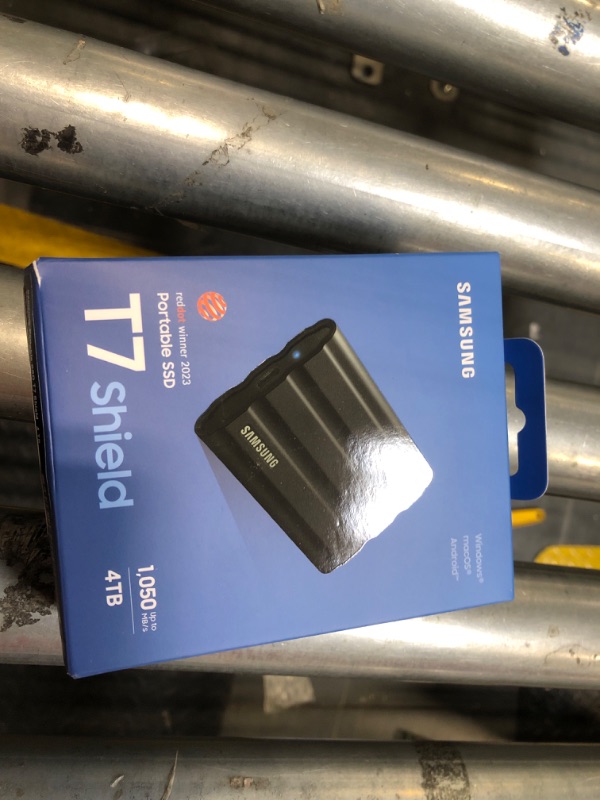 Photo 1 of SAMSUNG T7 Shield 4TB Portable SSD - 1050MB/s, Rugged, Water & Dust Resistant, for Content Creators - Black