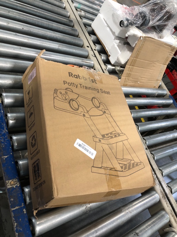 Photo 1 of Rabb 1st Potty Training Seat, Upgrade Toddler Toilet Seat for Kids Boys Girls, 2 in 1 Potty Training Toilet for Kids, Splash Guard Anti-Slip Pad Step Stool?Brown?