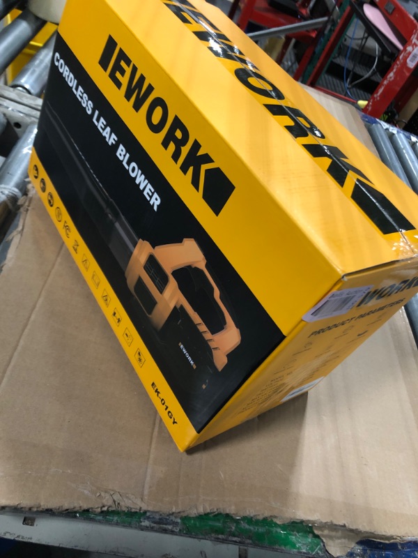 Photo 1 of EWORK Cordless Leaf Blower - 21V Electric Leaf Blower Cordless with (2) 3.0Ah Battery and Fast Charger 400CFM Variable Speed & Turbo Mode - Battery Powered Leaf Blowers for Lawn Care and Patio