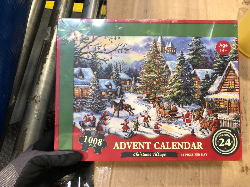 Photo 2 of Advent Calendar 2024 Christmas Jigsaw Puzzles for Kids Adults, 24 Days 1008 Pieces Christmas Countdown Puzzles, Great Stocking Stuffer Xmas Gifts Idea Home Decor-Christmas Village