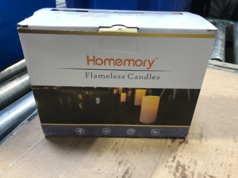 Photo 2 of Homemory 6" x 4" Large Waterproof Outdoor Flameless Candles with Remote Control and Timer, Battery Operated Flickering LED Pillar Candles for Indoor Outdoor Lanterns, Porch, Long Lasting, Set of 2